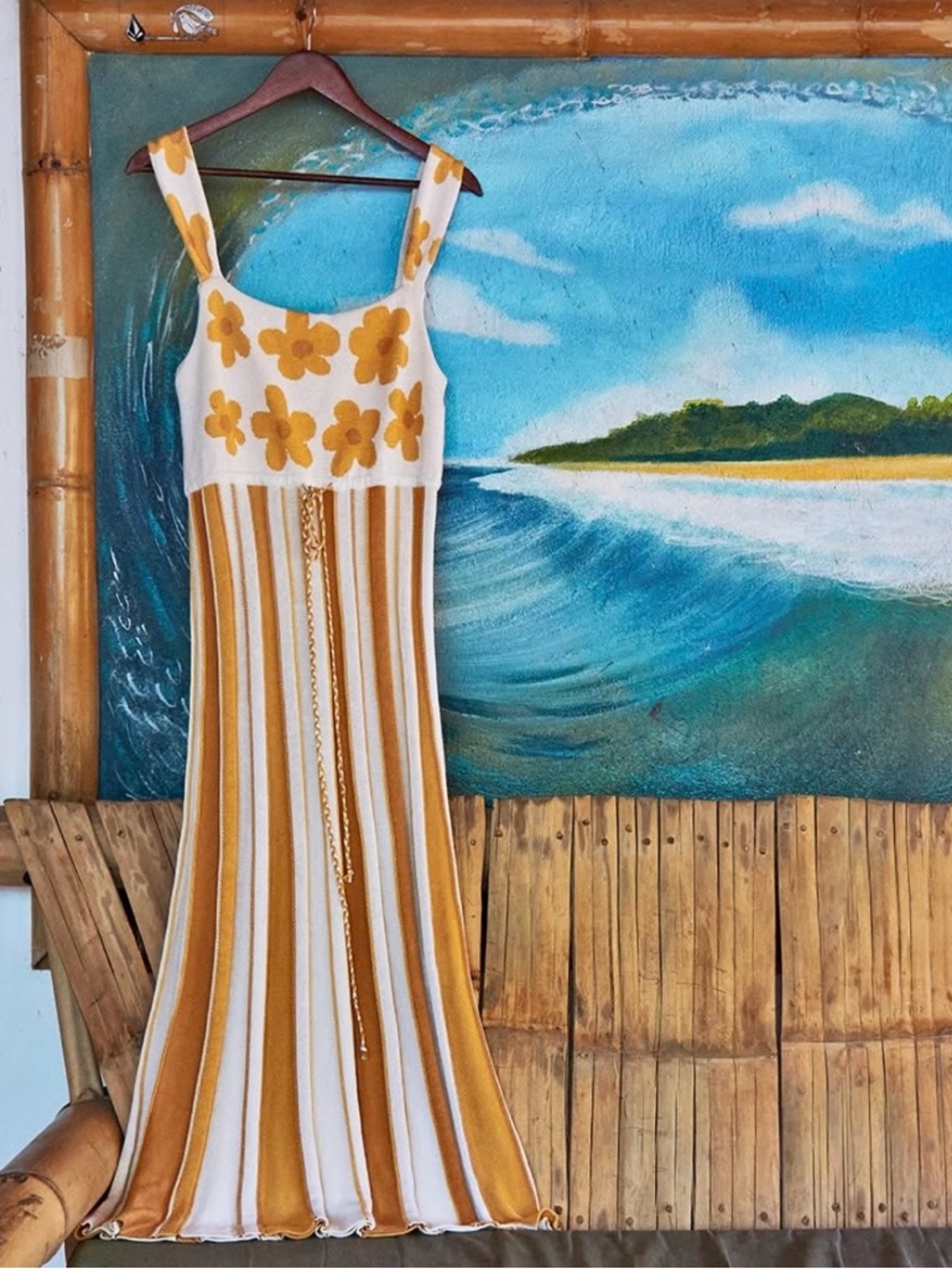 Hayley Menzies Sunray jacquard-knit linen-blend midi sundress size S small - Picture 15 of 16